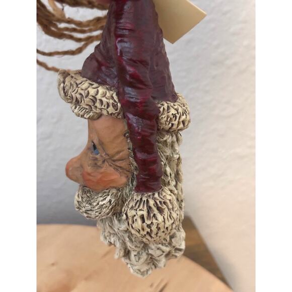 BERT ANDERSON 2001 Santa Head on a Rope Ornament Door Hanger Wall Hanging VTG - Picture 7 of 7